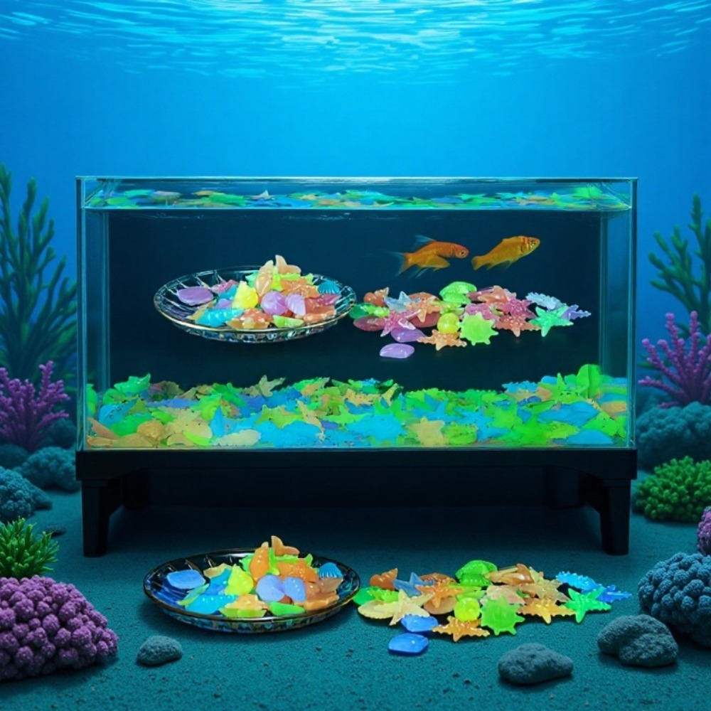 Aquarium Fish Land - Glowing Luminous Ocean Stones Fluorescent Conch