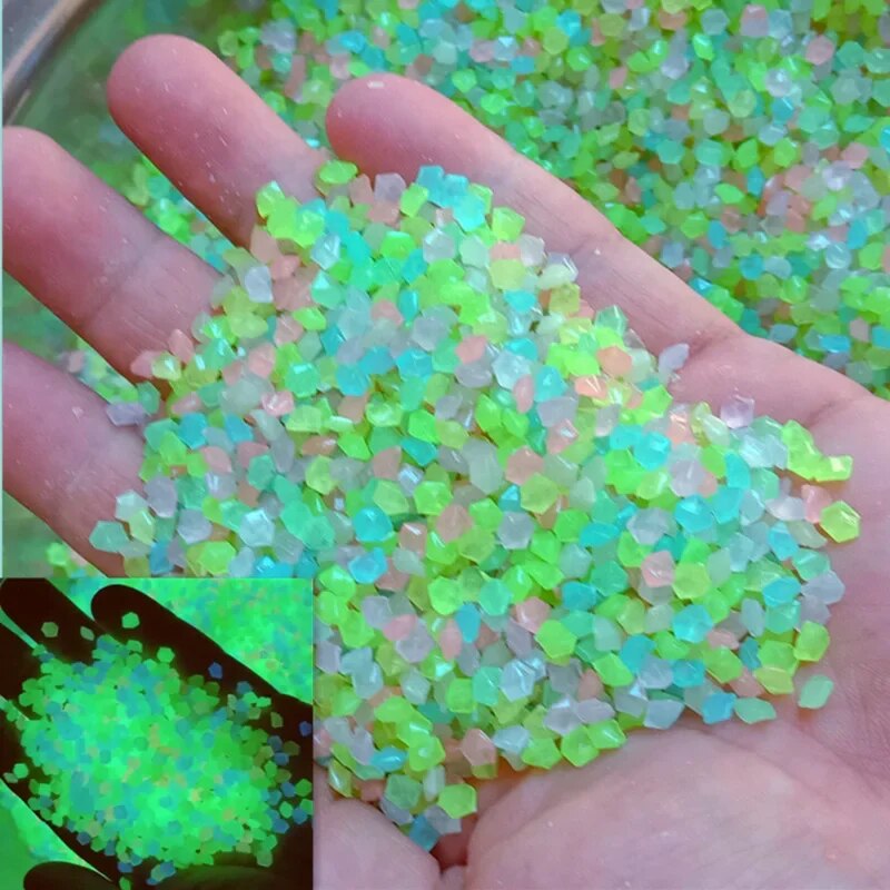 Aquarium Fish House - 1000pcs 3-5mm Luminous Sand Glow In