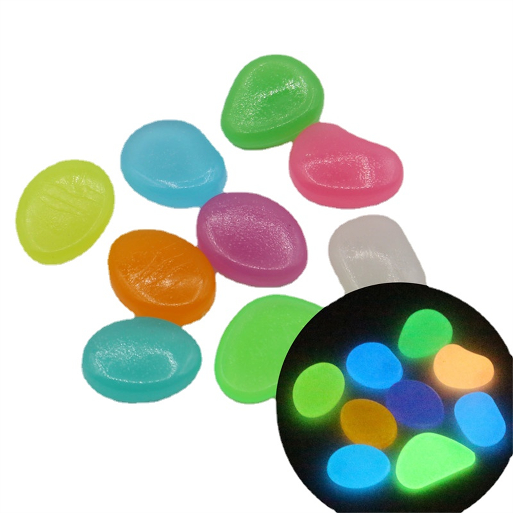 Aquarium Fish House - 50pcs Luminous Stone Fluorescent Gravel Pebbles