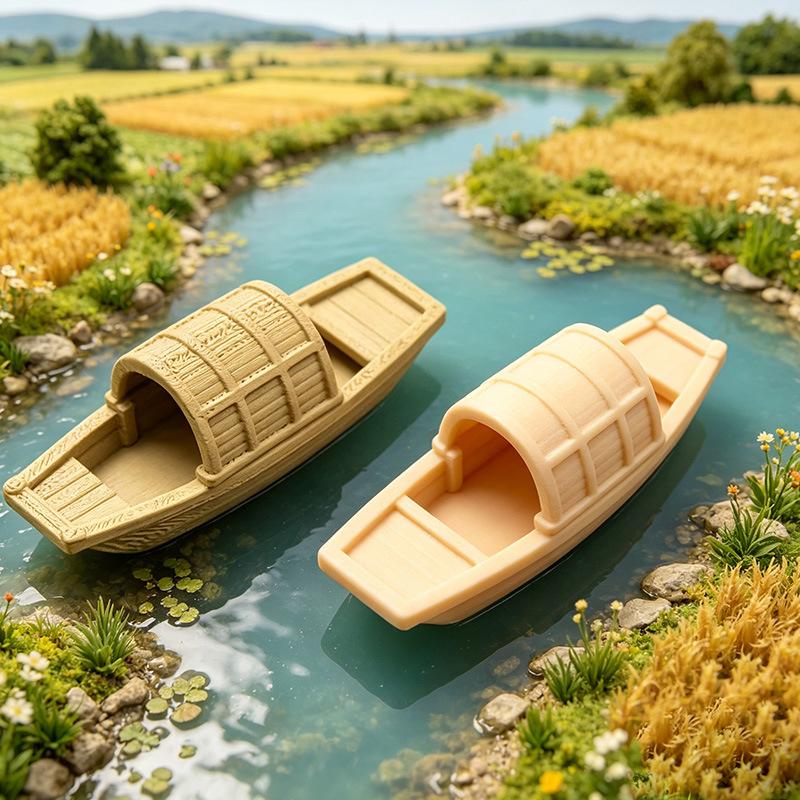 Fish Toy In Aquarium - 【S】Simulation Floating Mini Boat Model Figurine