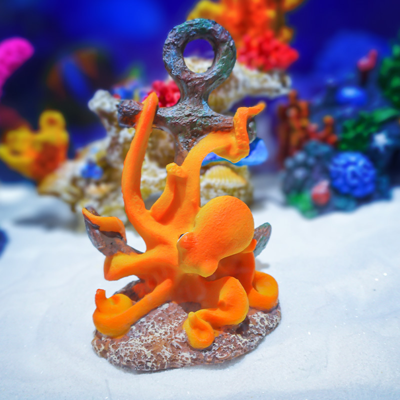 Retro Resin Landscape Ornament - Aquarium Fish Monster recension och pris