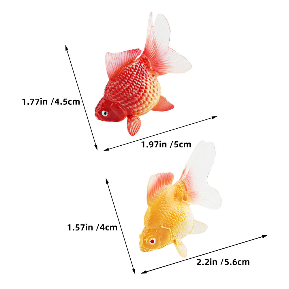 3Pcs Realistic Miniature Goldf - Fish Toy In Aquarium recension och pris